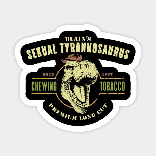 Sexual Tyrannosaurus (Black Print) Sticker by Miskatonic Designs
